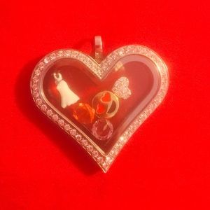 Large crystal Origami Owl Clear face locket